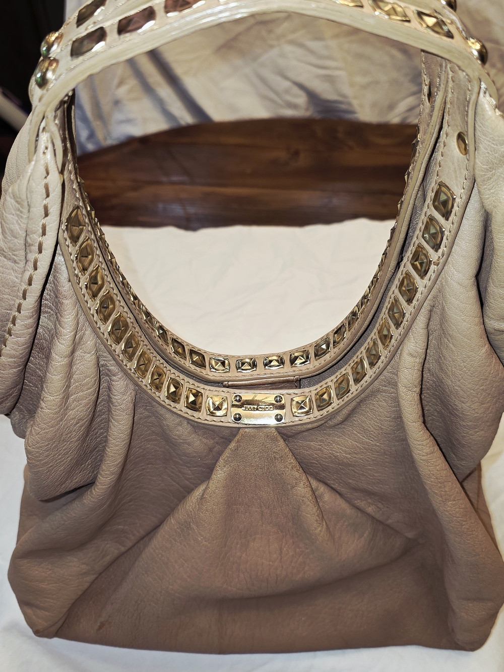 Jimmy Choo Studded Leather Handbag Vintage. will authenticate for serious buyer.